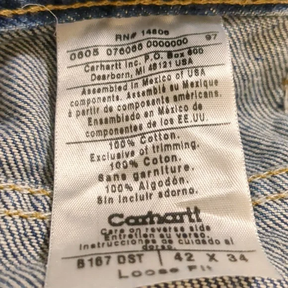 NWOT Carhartt men's jeans loose fit jeans size 42/34 - Picture 12 of 14